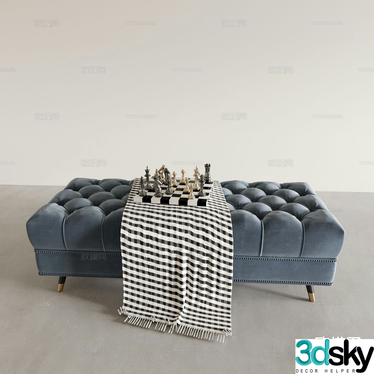 Simple European stool sofa stool shoe changing stool 3D model
