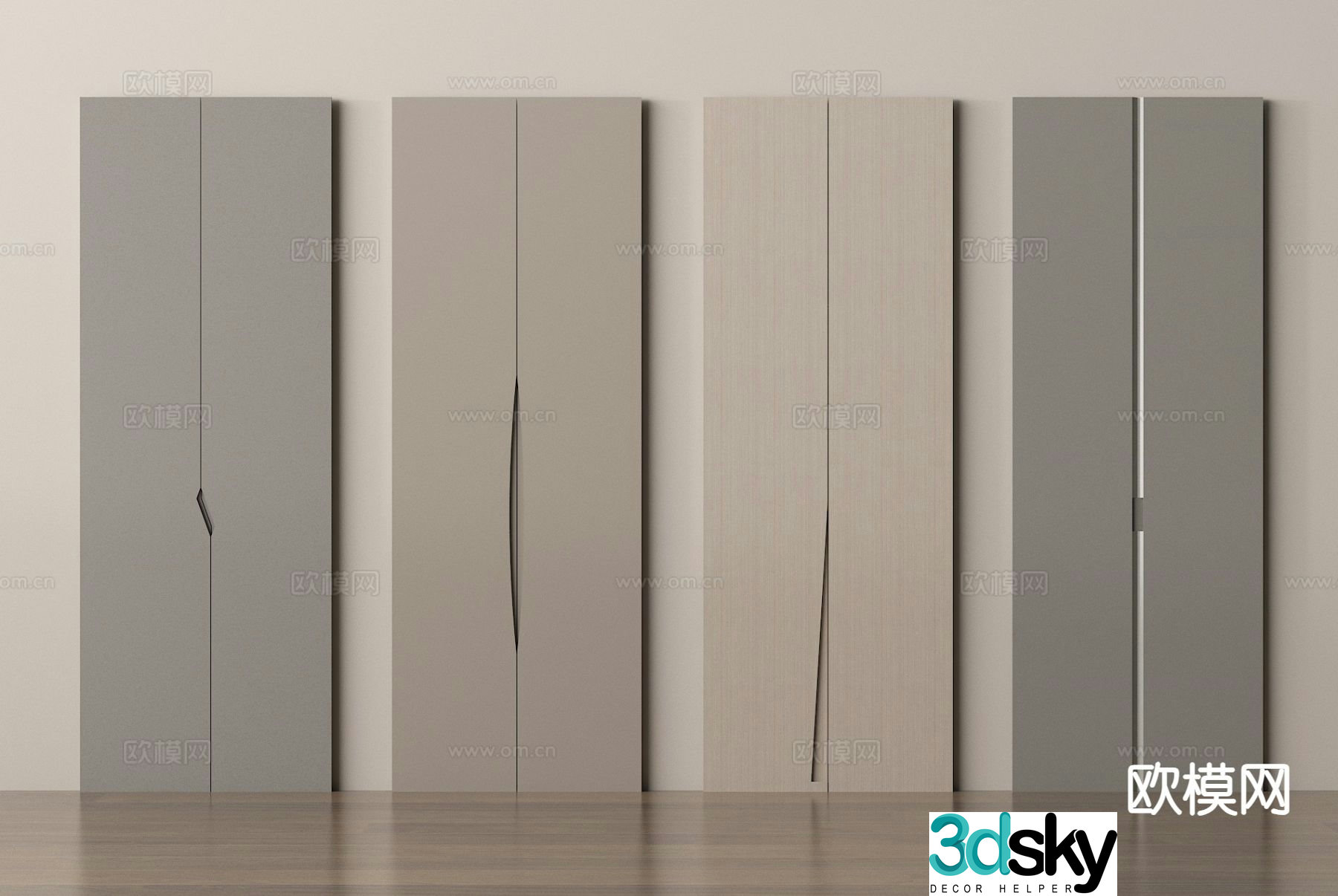Cabinet door door panel wardrobe door panel handle cabinet door 3d model