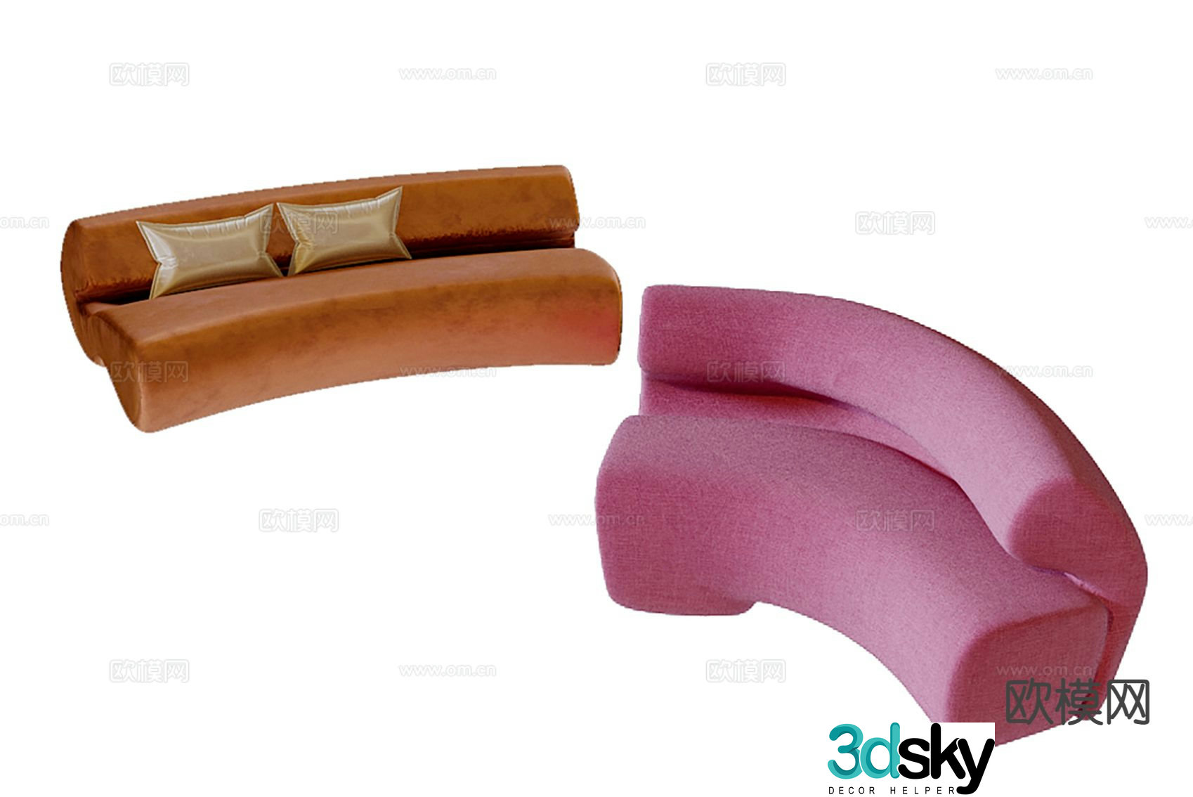 Modern special-shaped sofa curved sofa 3d model