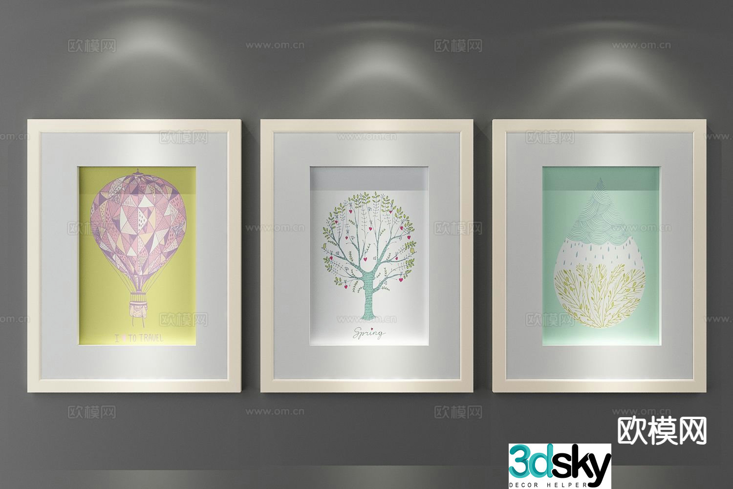Decorative painting art painting hanging painting 3d model