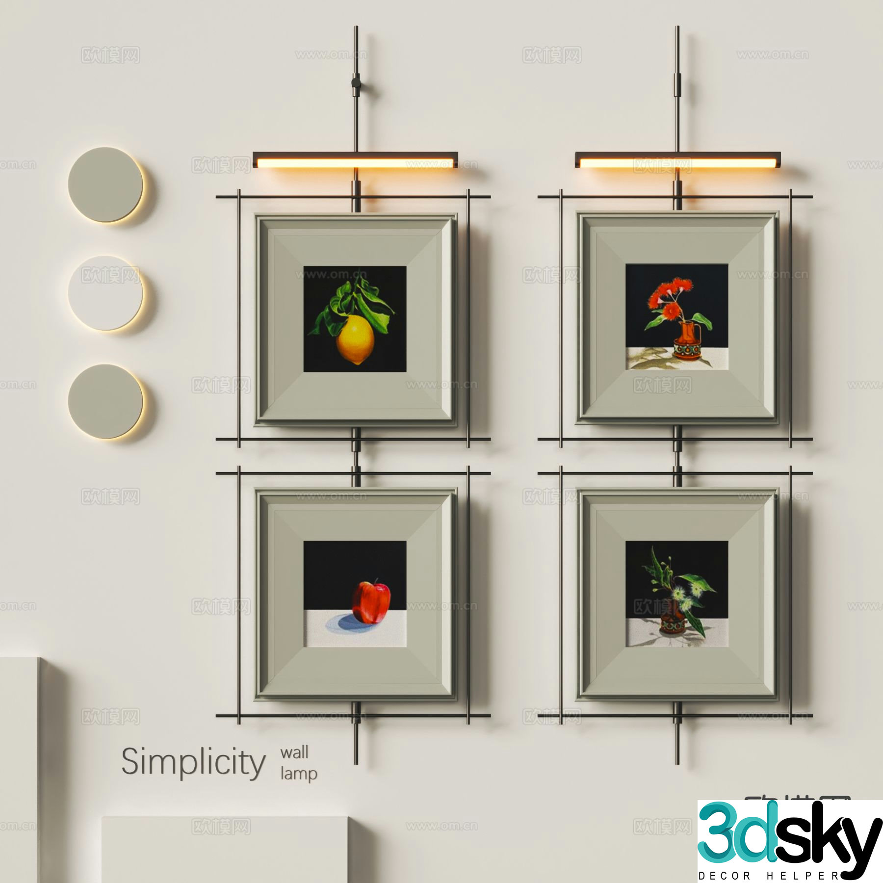 Decorative painting art painting freehand hanging painting 3d model