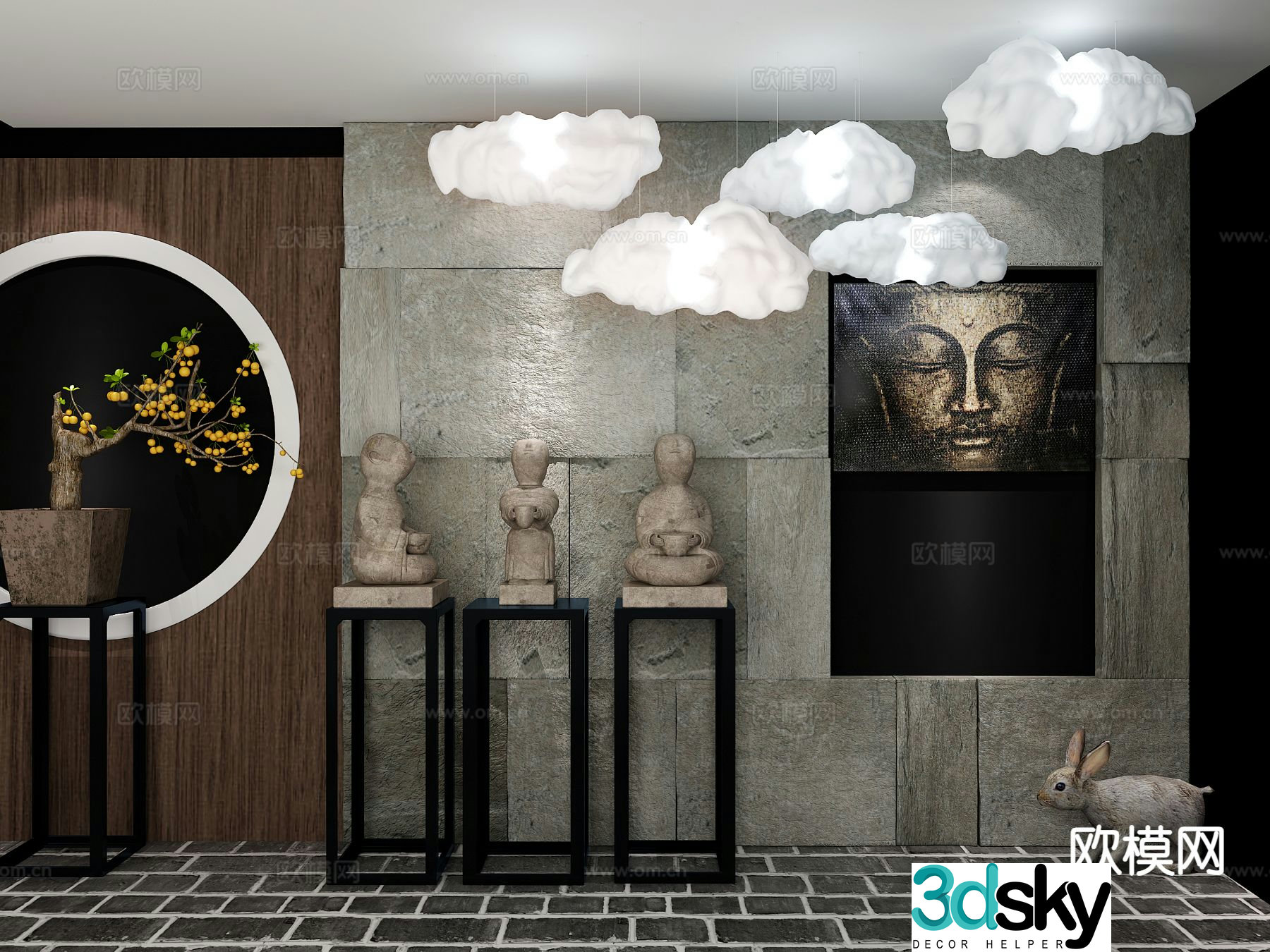 Chinese stone sculpture 3d model