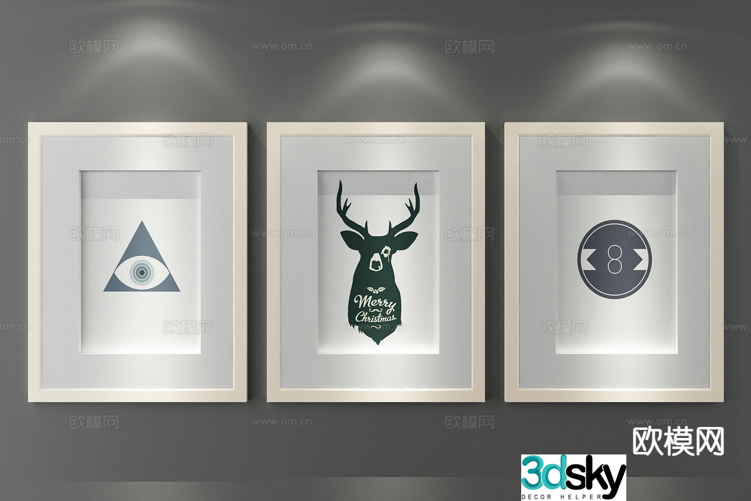 Simple painting decorative painting hanging painting 3d model