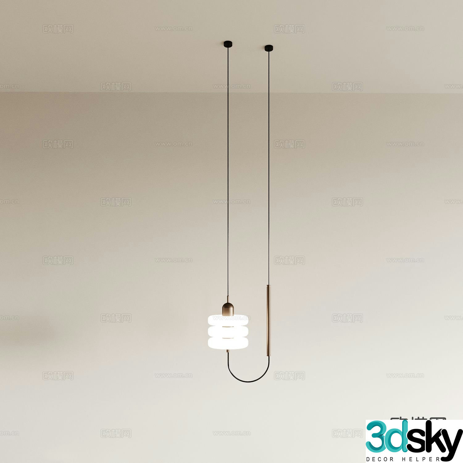 Modern bedside small chandelier creative chandelier 3d model