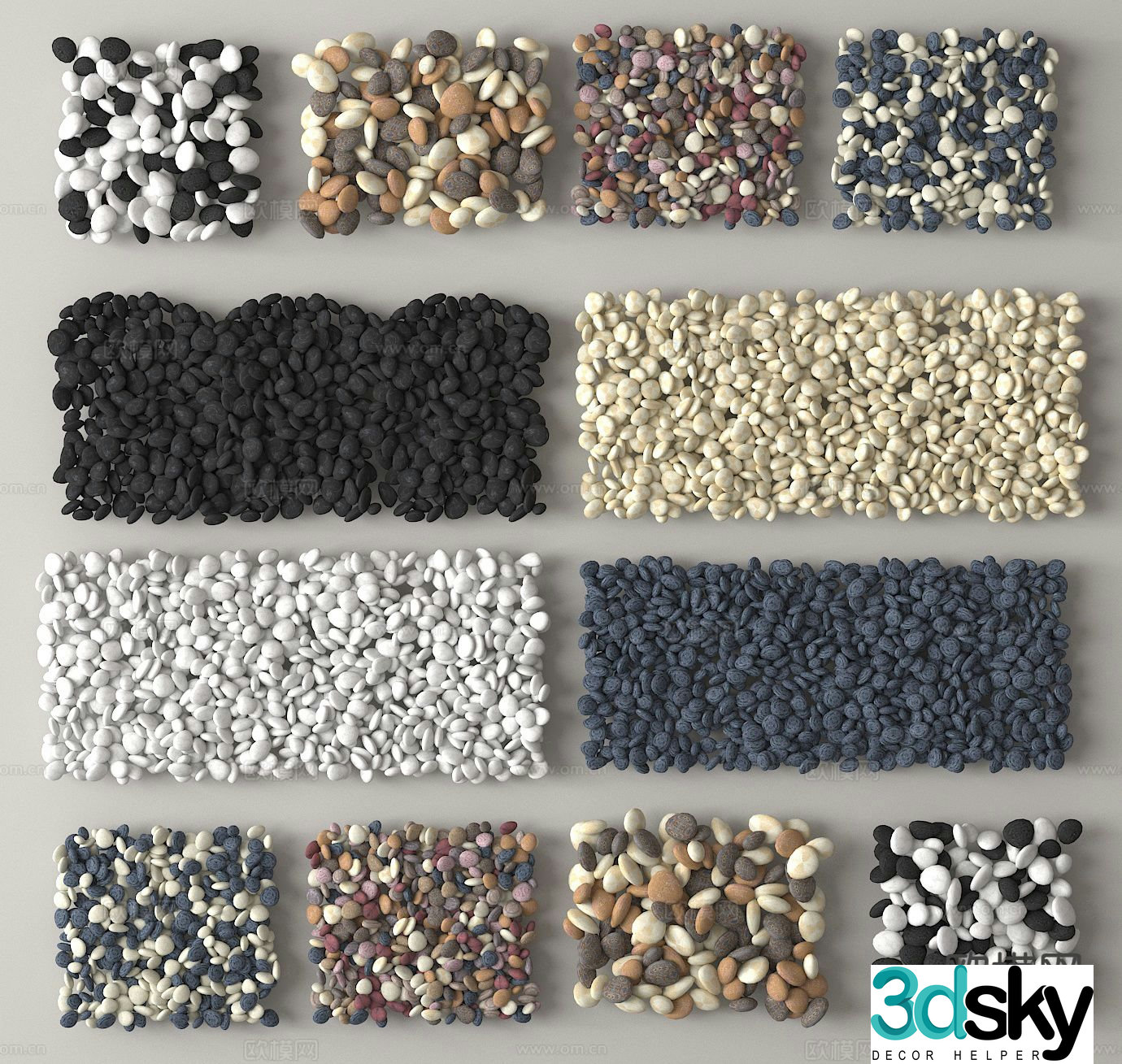 cobblestone gravel road gravel 3d model
