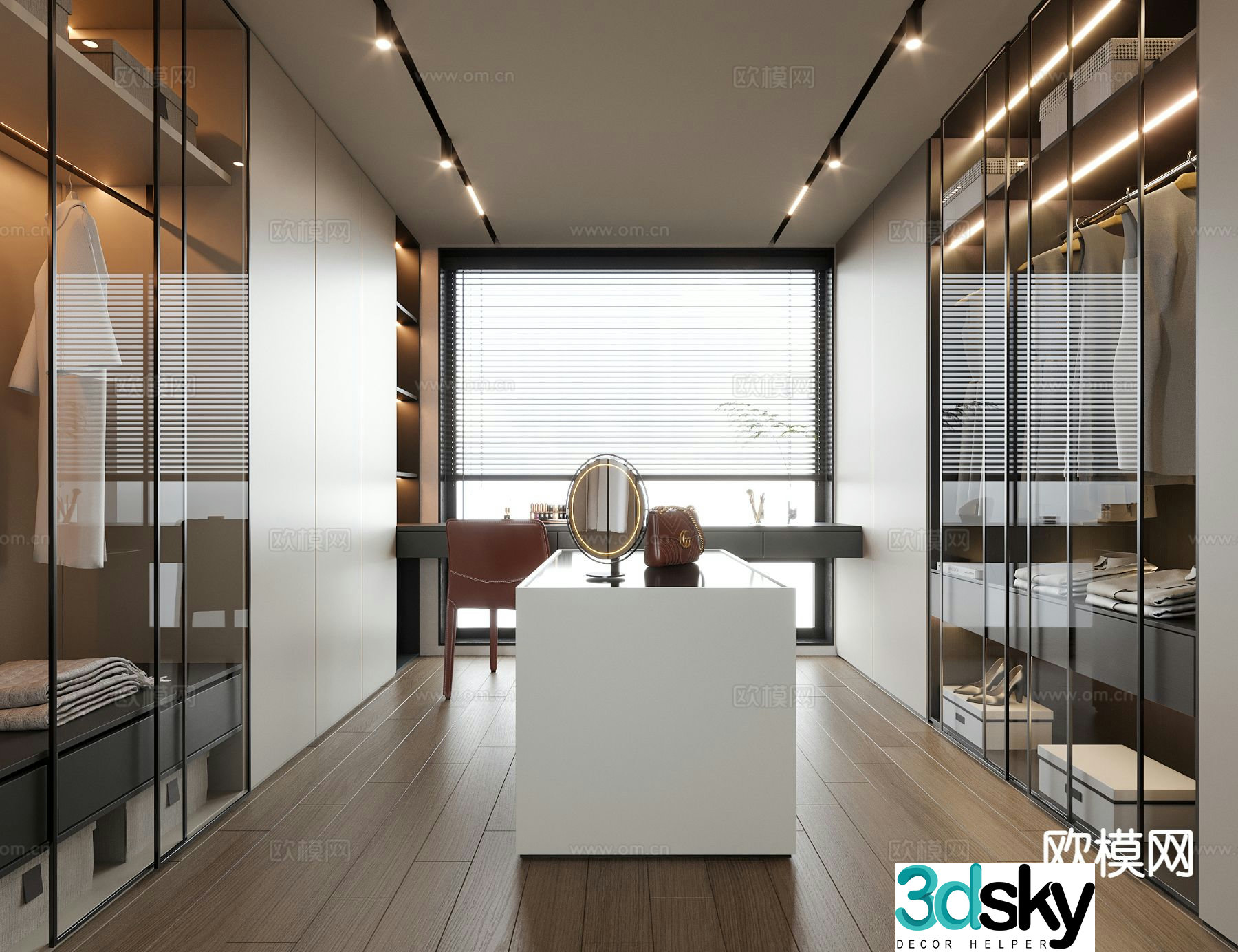 Modern island cloakroom 3d model