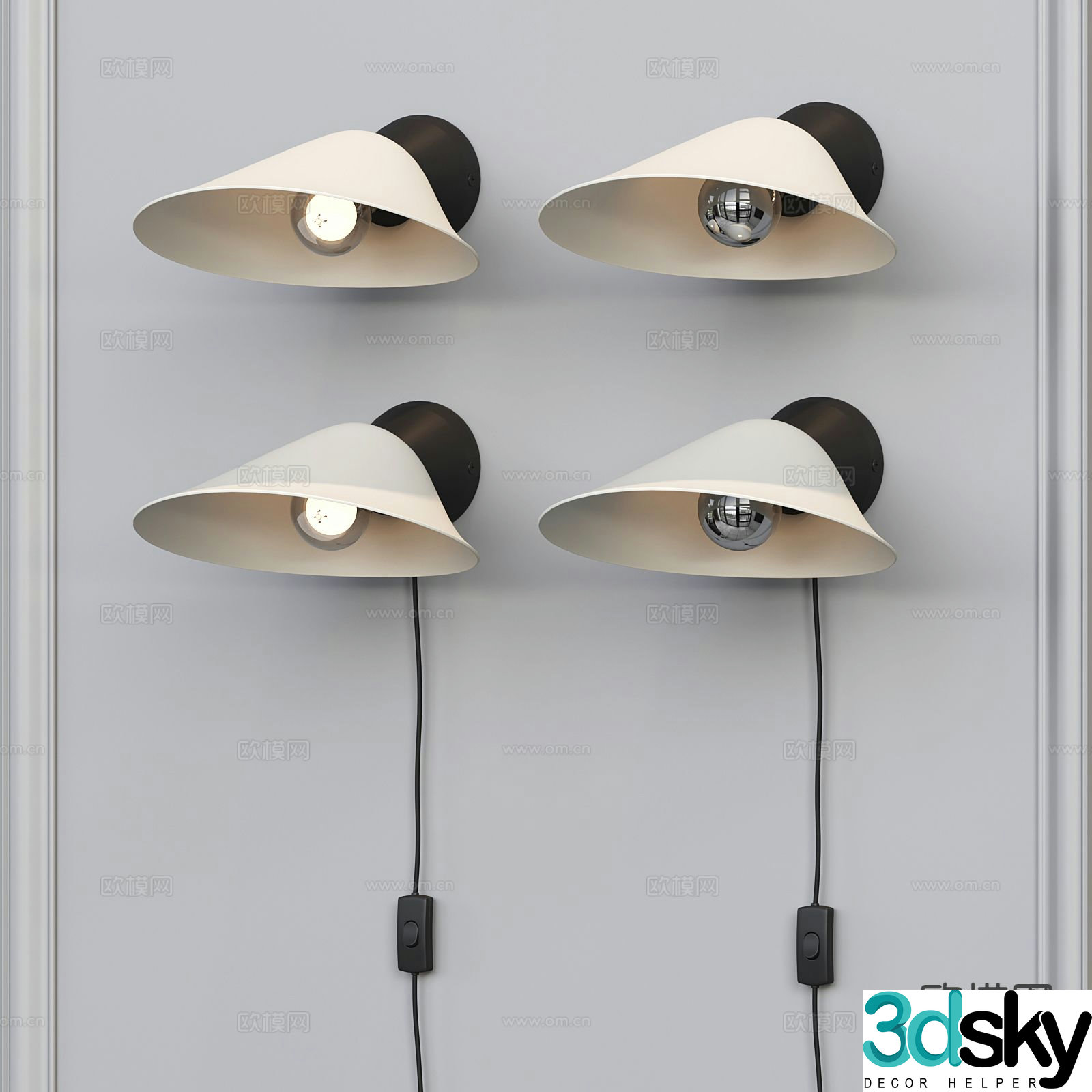 Modern wall light metal wall light 3d model