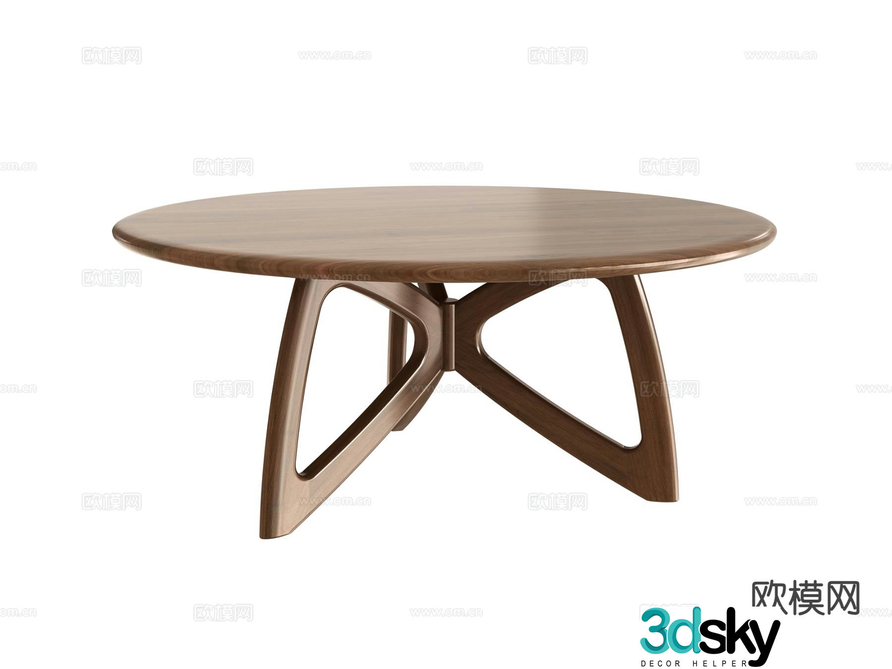 round table dining table 3d model