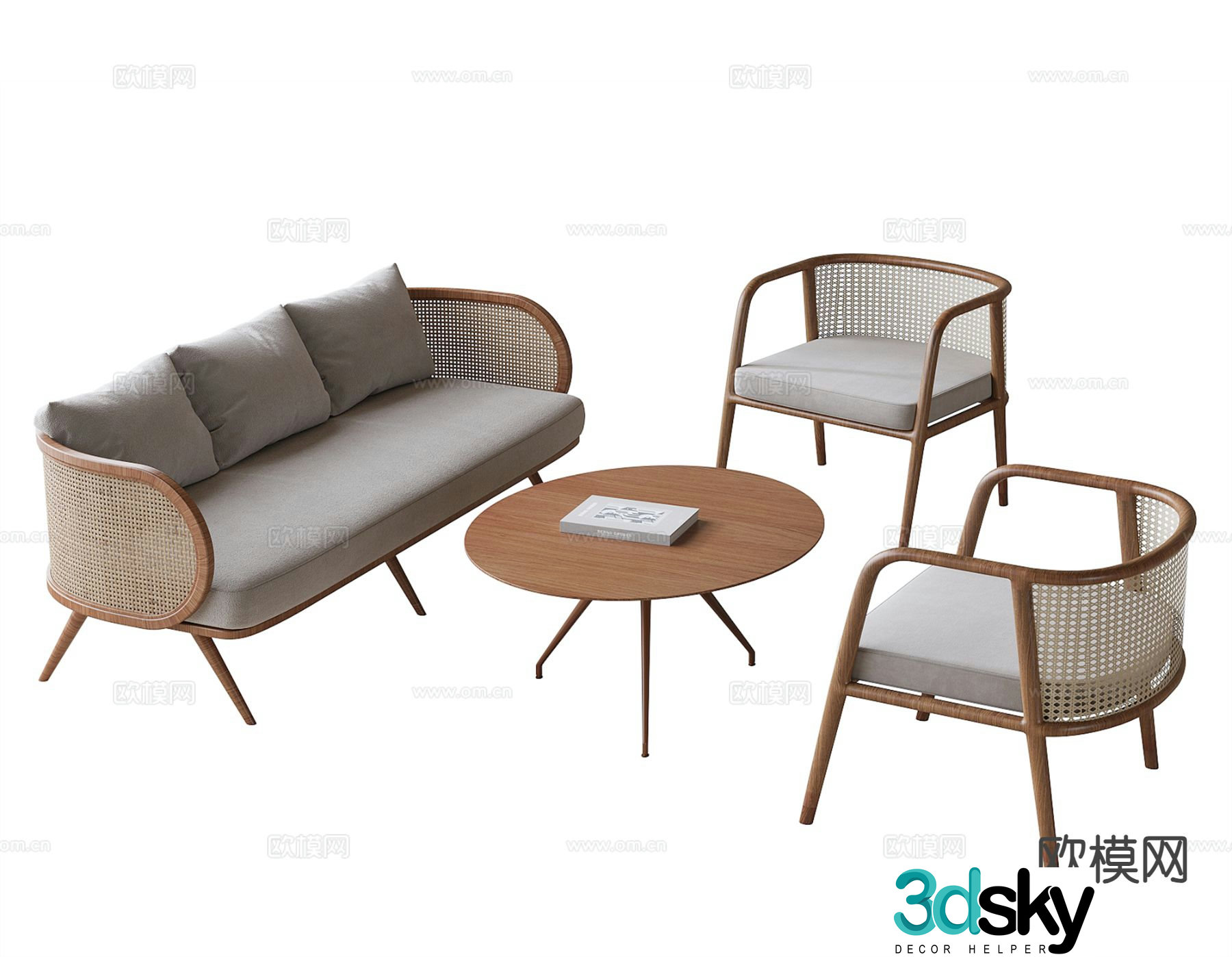Modern outdoor sofa modular sofa 3d model