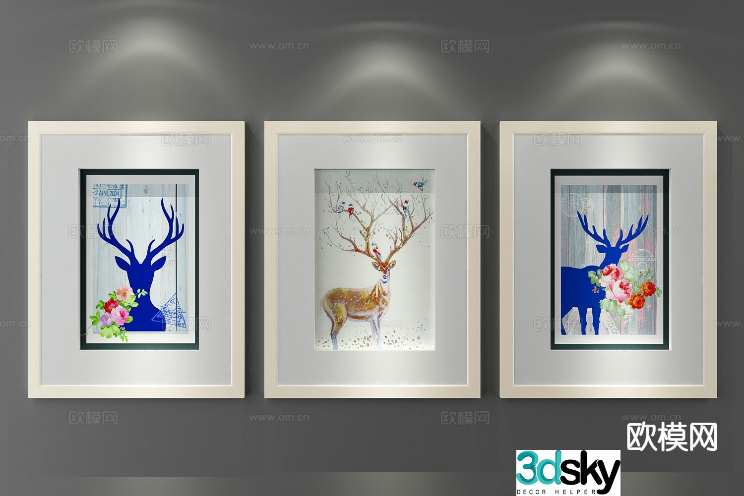 Decorative painting art painting hanging painting 3d model