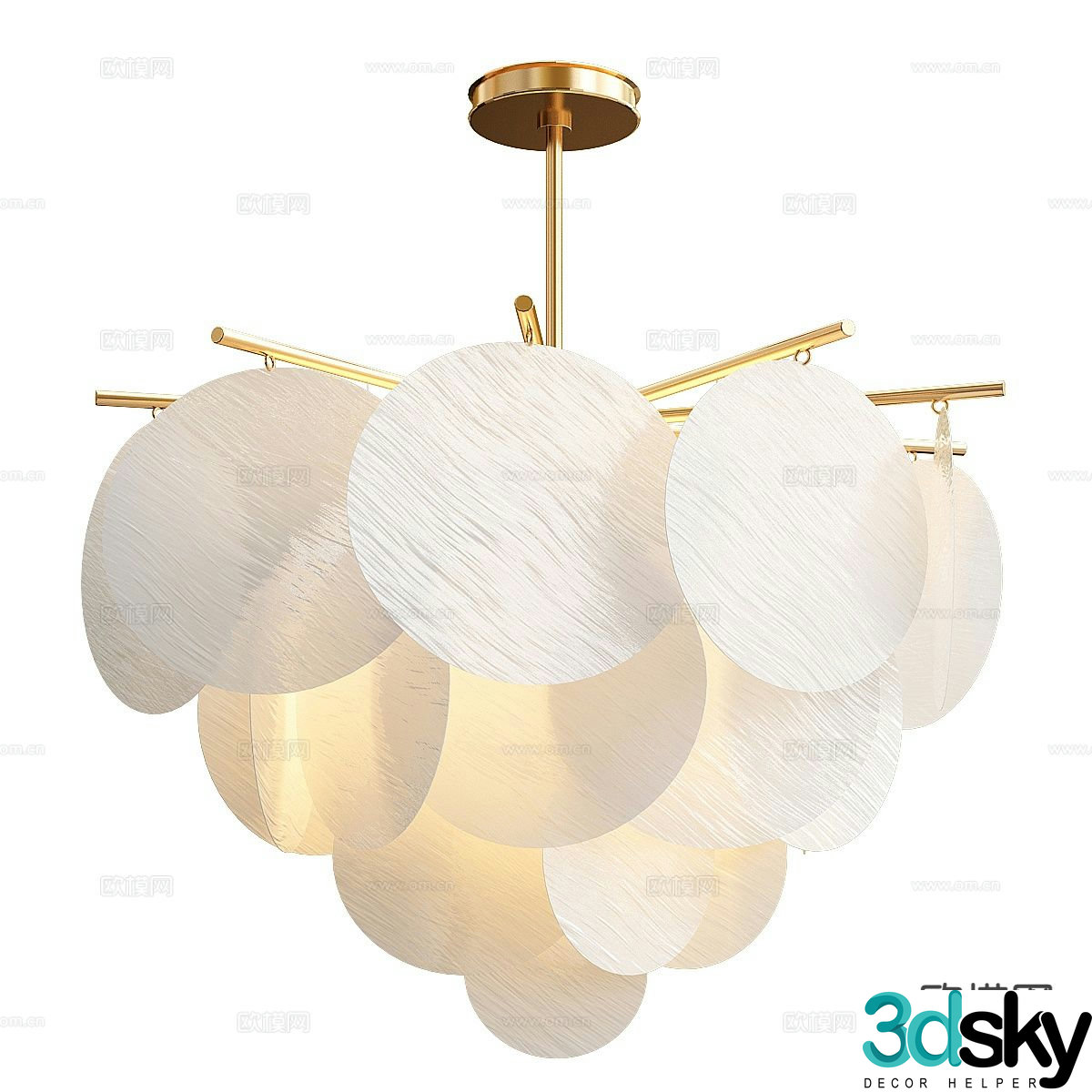 Light luxury chandelier hall chandelier 3d model