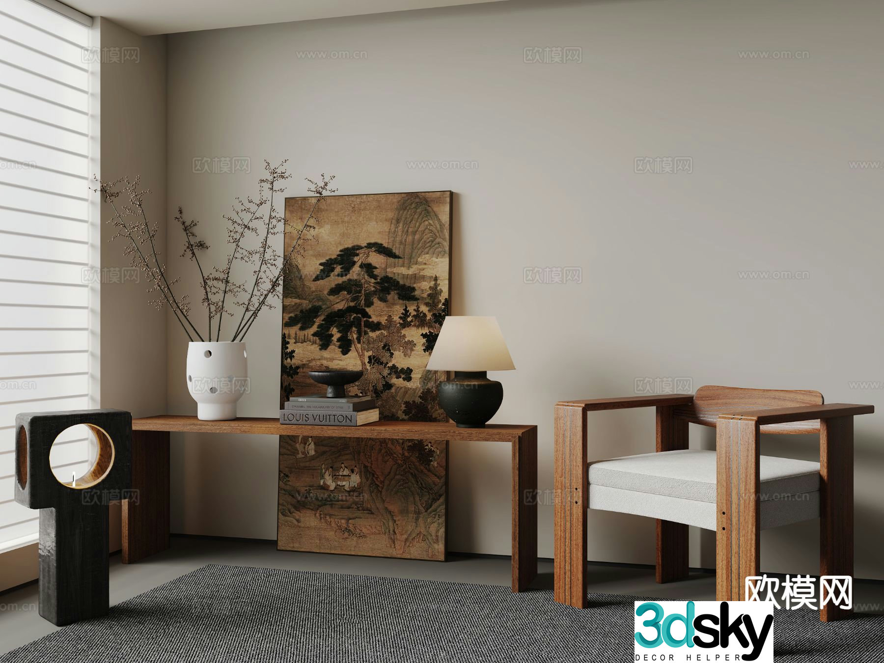 Medieval style leisure chair 3d model