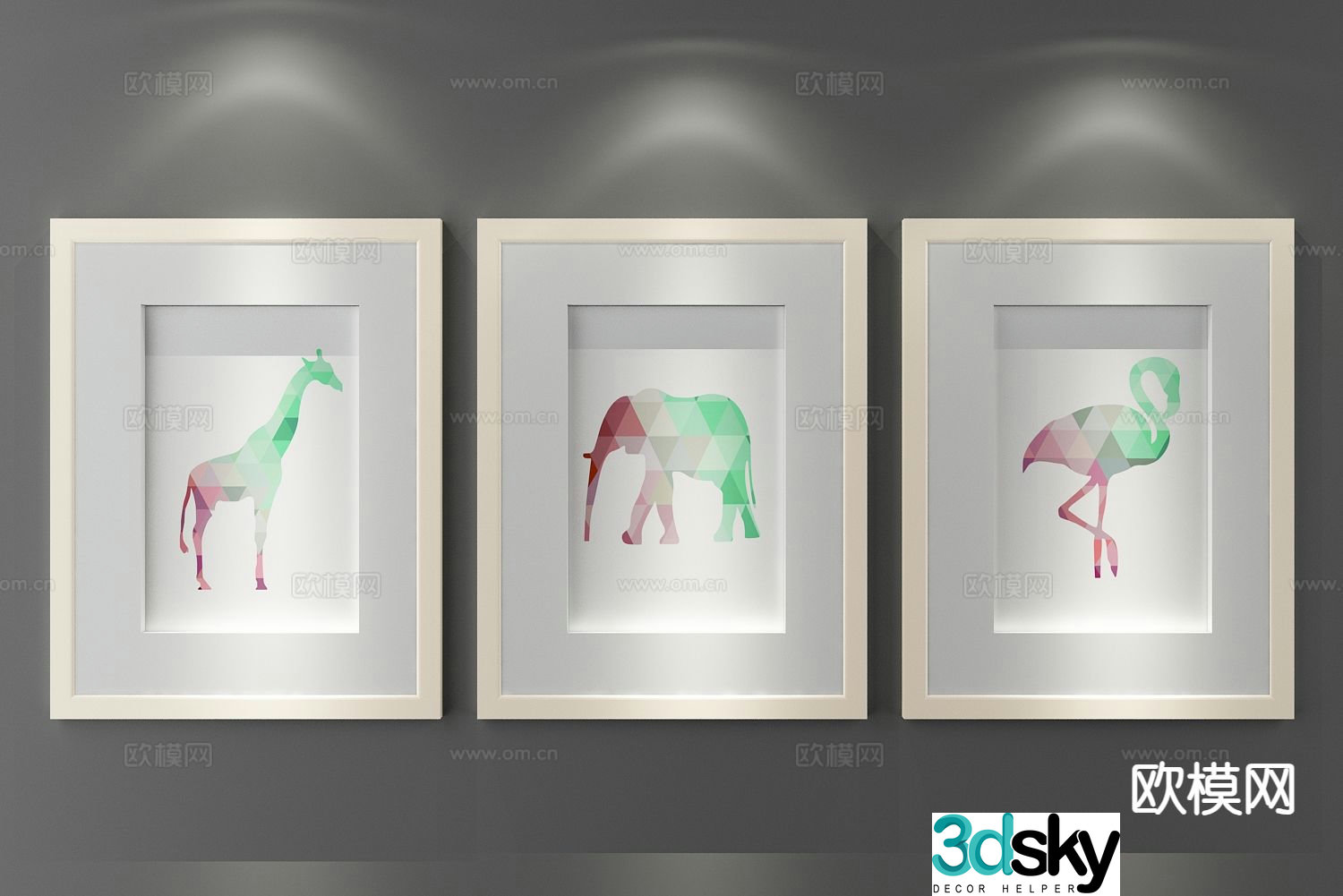 Decorative painting art painting cartoon hanging painting 3d model