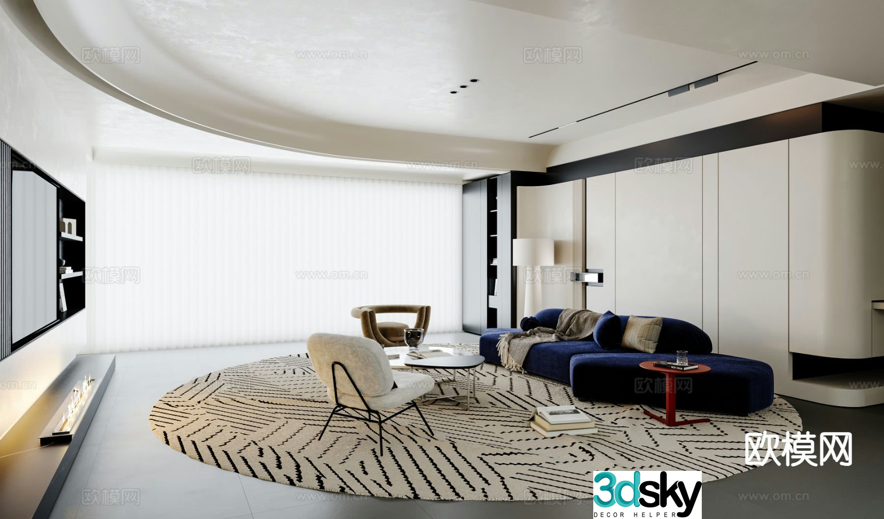 Modern living room 3d model