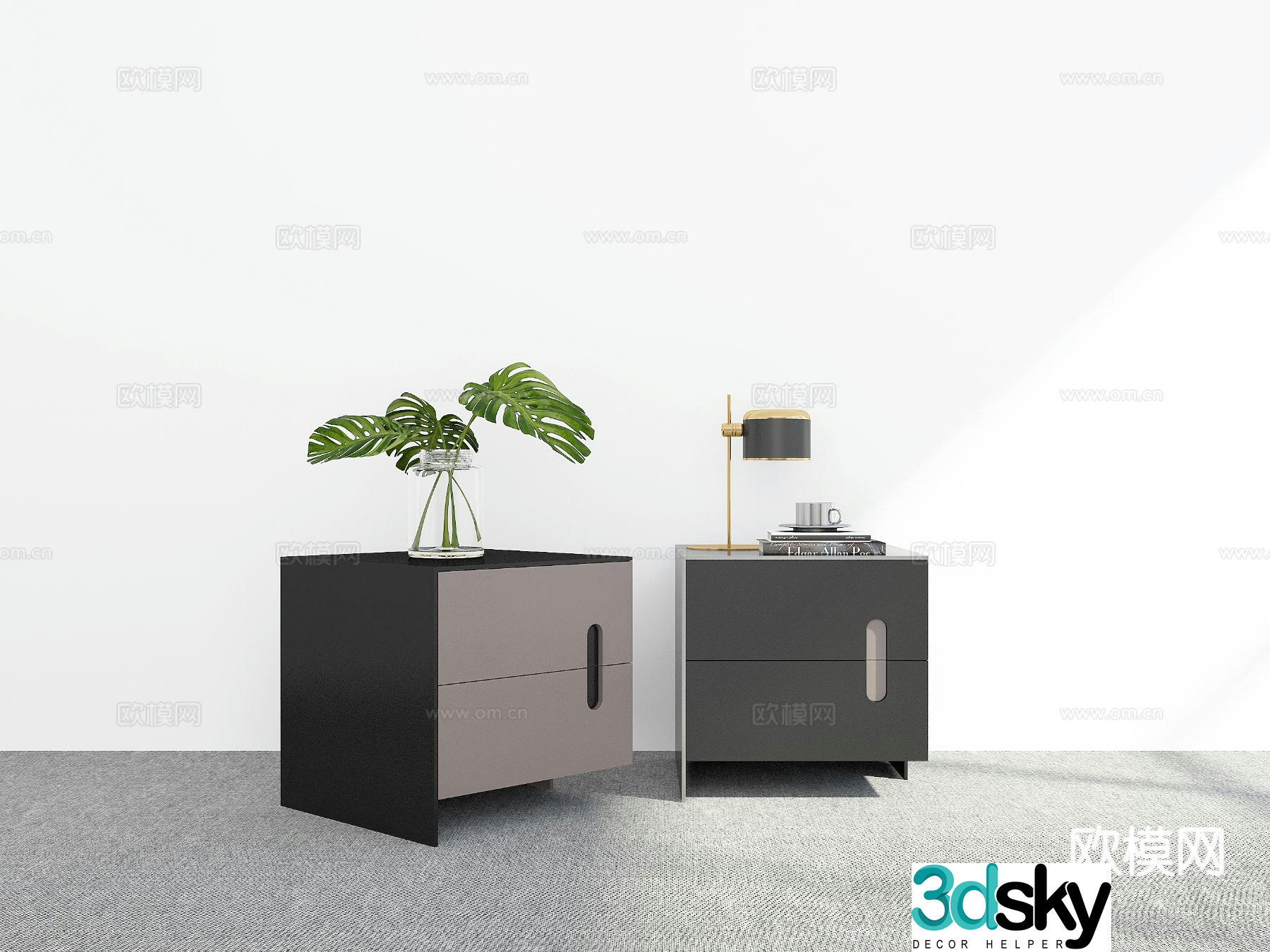 Modern bedside table 3d model
