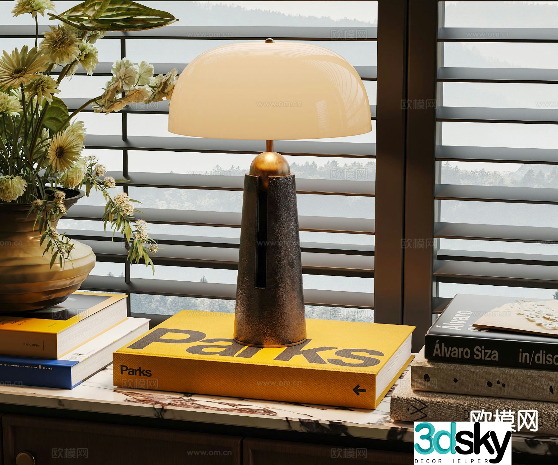 Medieval style desk lamp 3d model