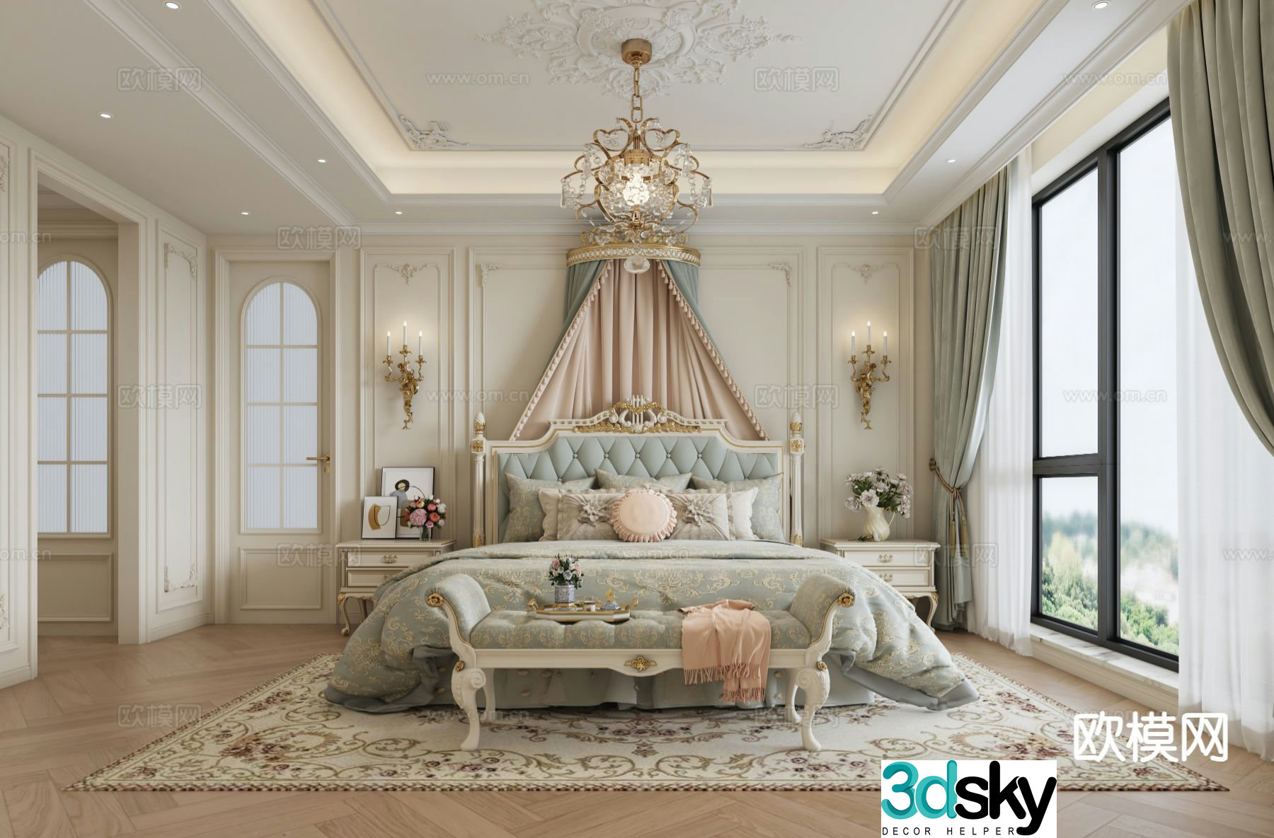 French bedroom master bedroom 3d model