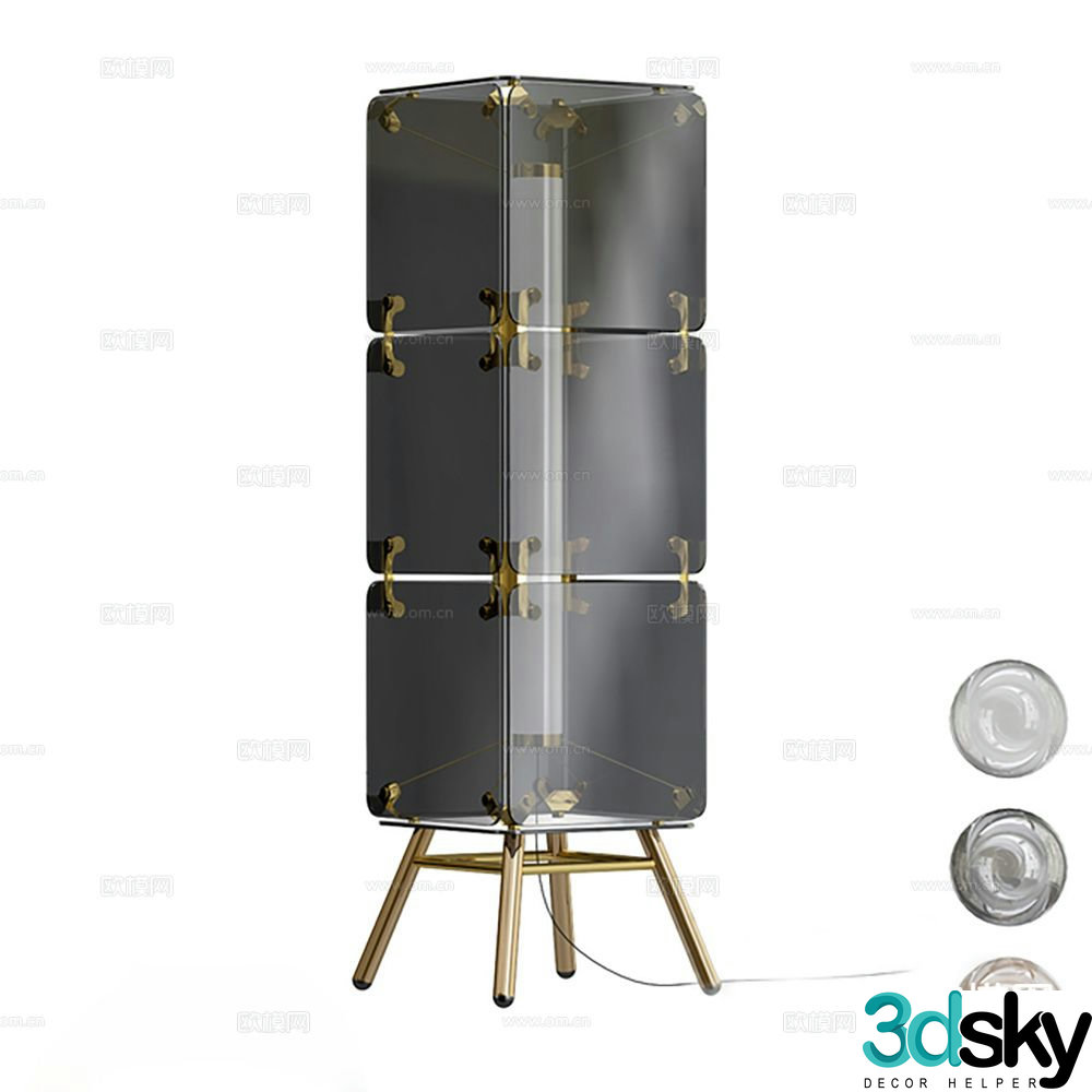 Italian glass floor lamp 3d model