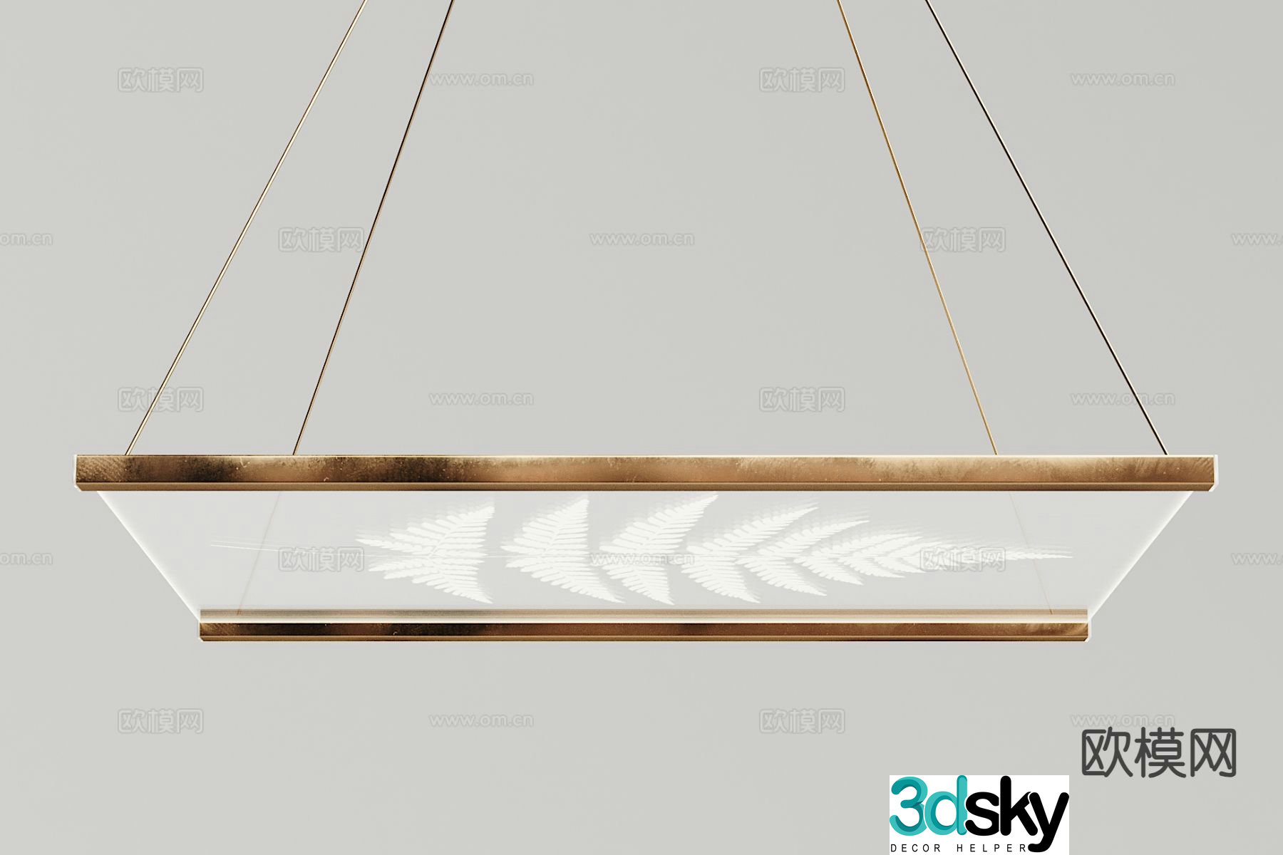 Light luxury glass chandelier 3d model