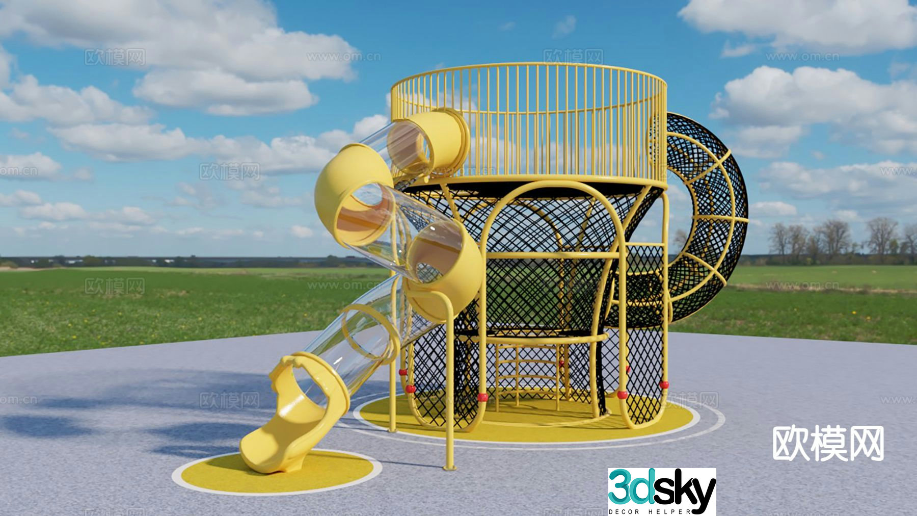 Modern children's slide 3d model