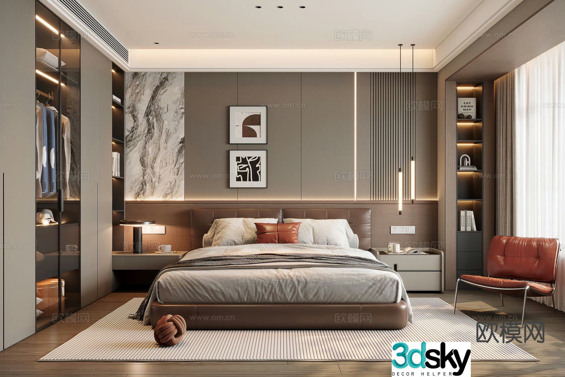 Italian style bedroom master bedroom 3d model