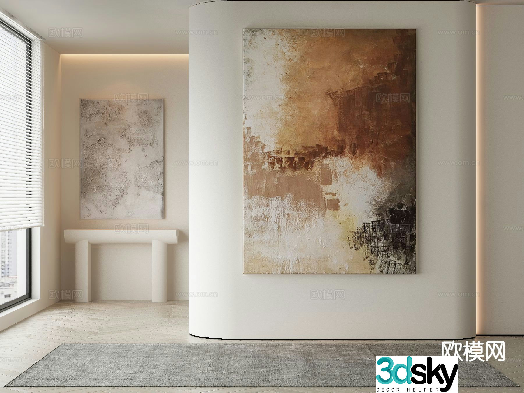Modern decorative painting texture painting 3d model