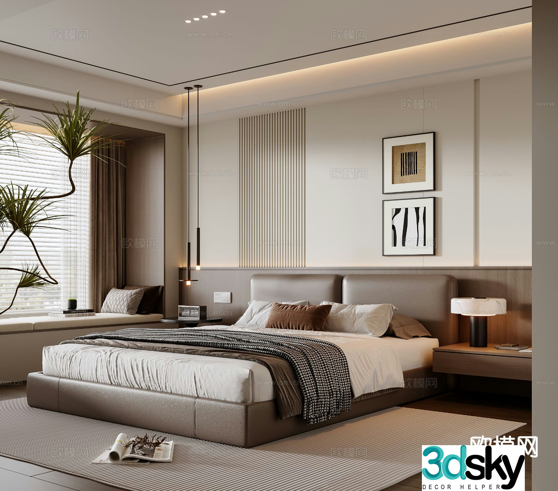 Italian style bedroom master bedroom 3d model