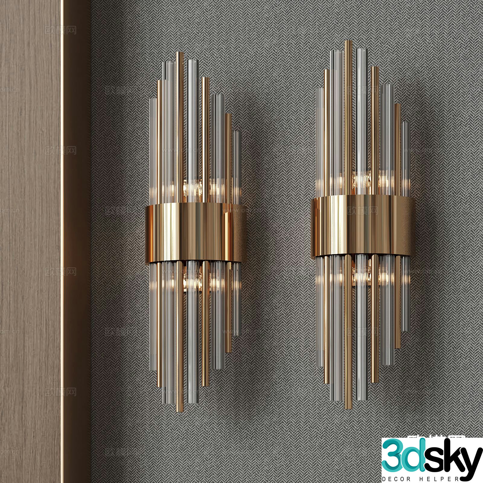 Light luxury wall lamp 3D model