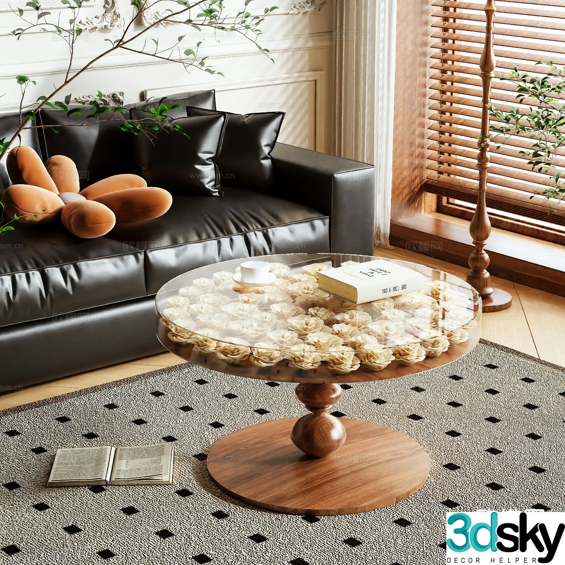Medieval style coffee table 3D model