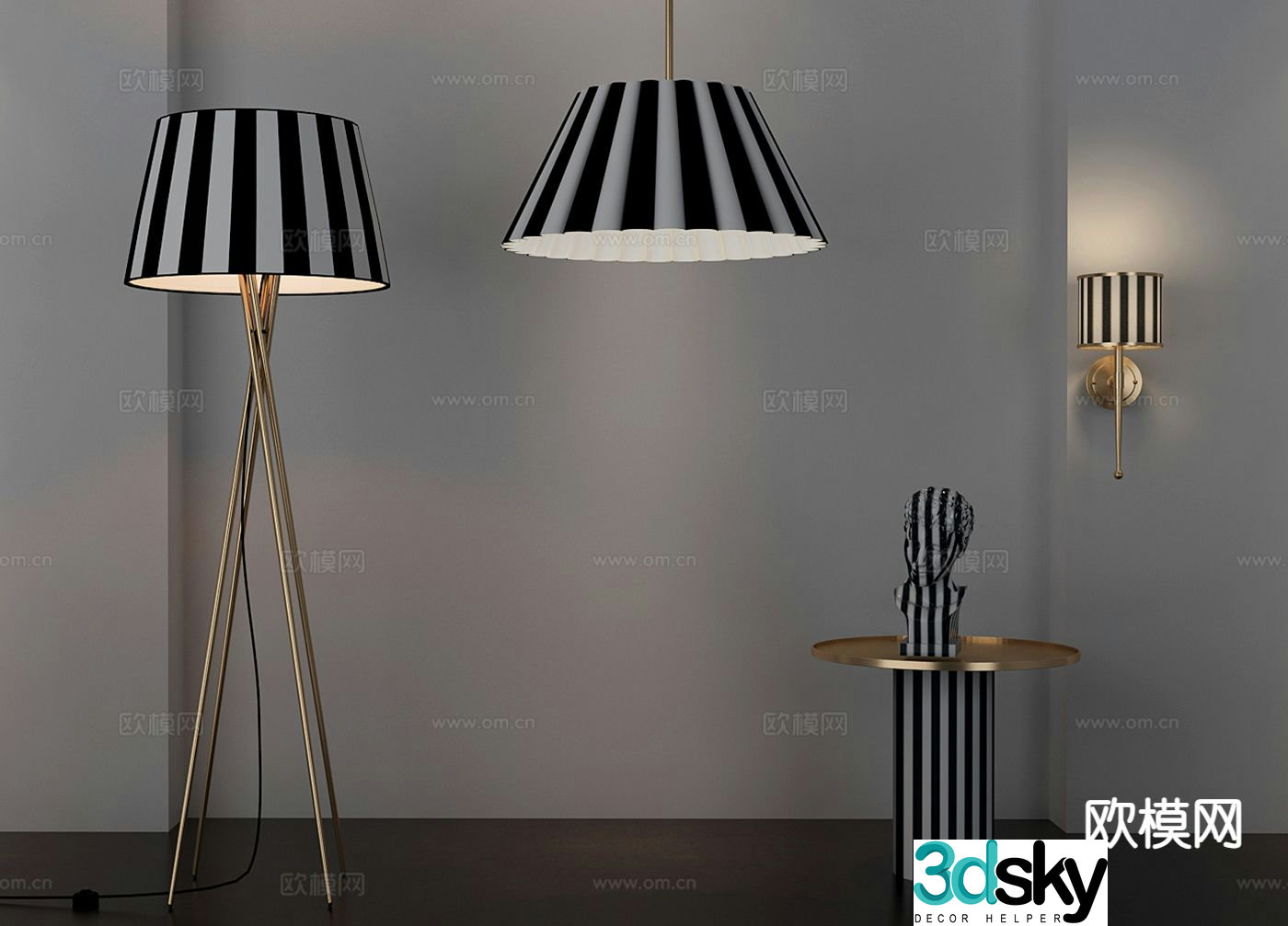 Modern floor lamp 3d model