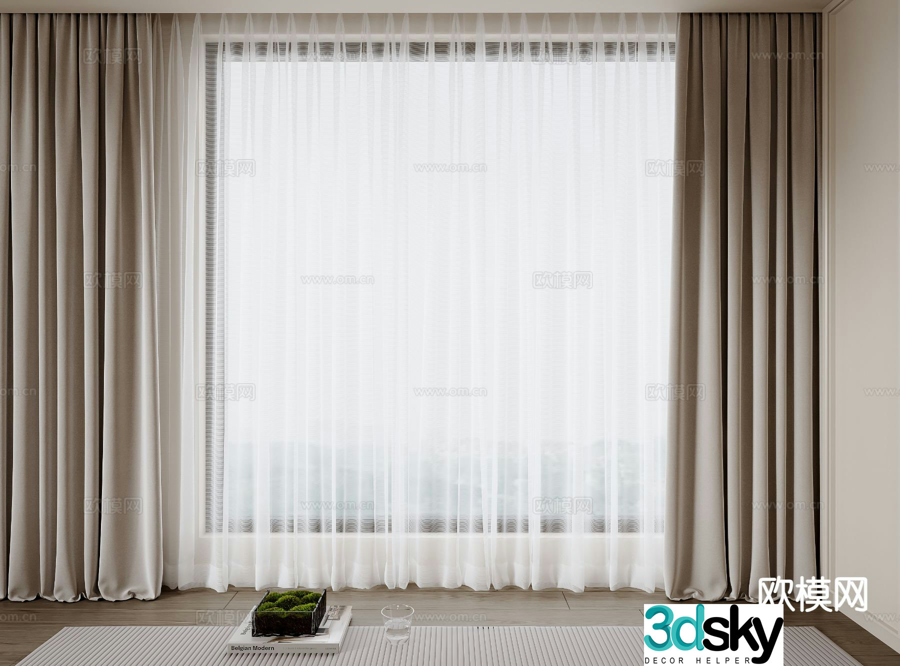 modern curtain 3d model