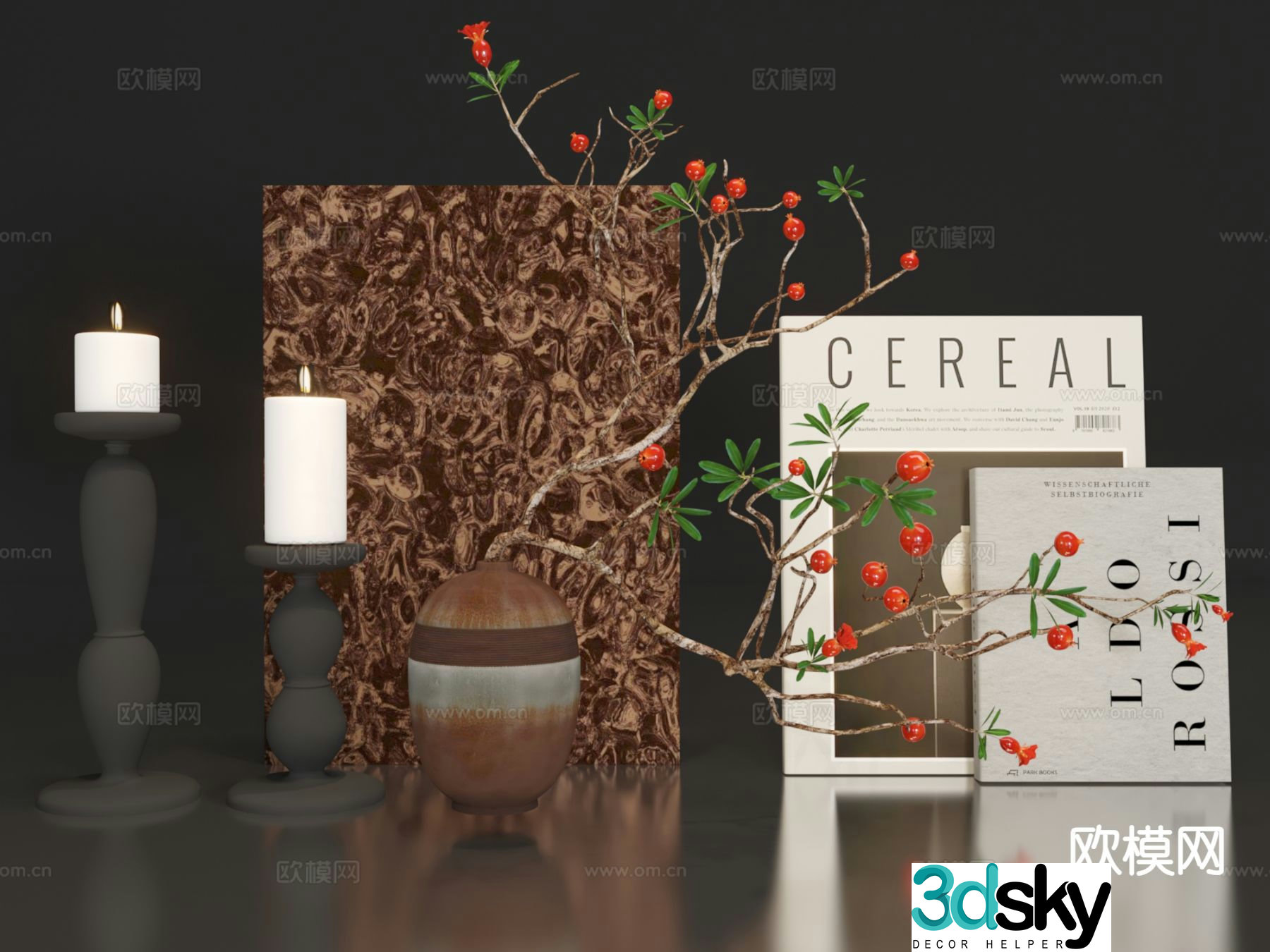 Modern vase candlestick ornaments 3d model