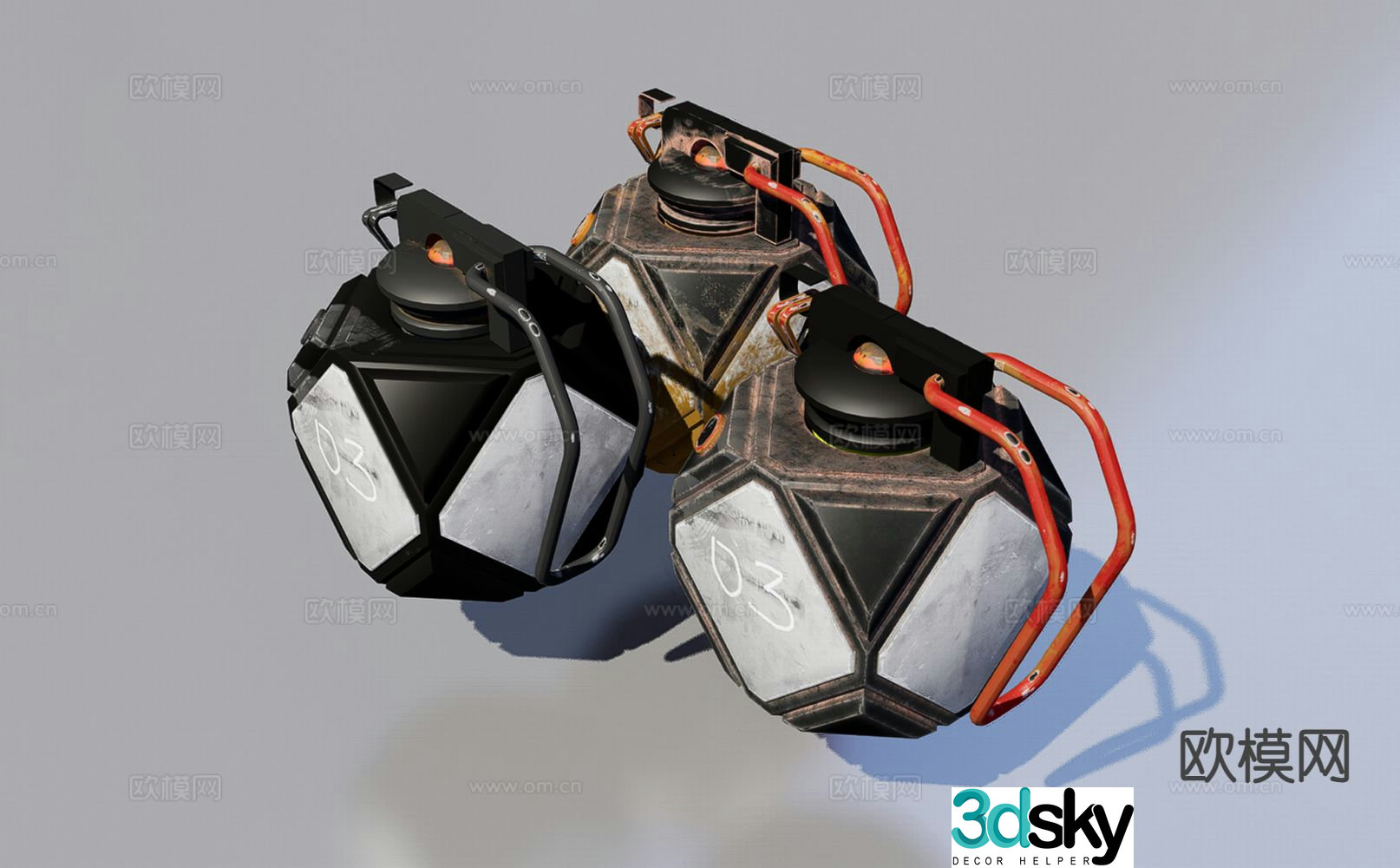 sci-fi grenade 3d model