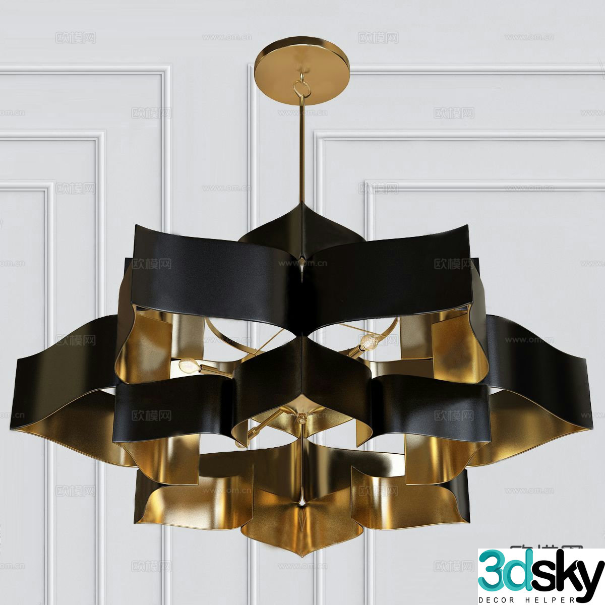 Light luxury art chandelier 3D model