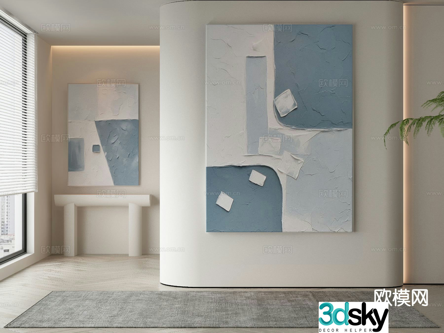 Modern decorative painting abstract painting 3d model