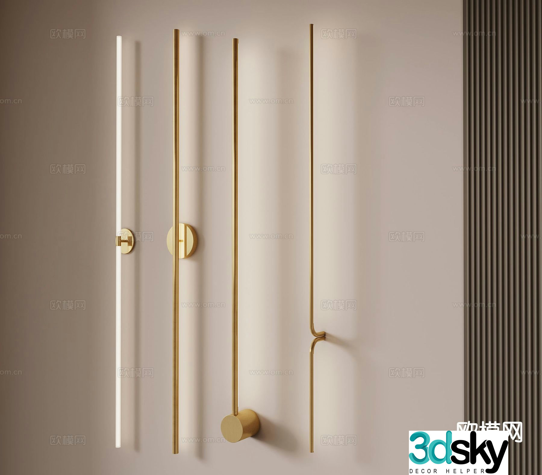 Modern linear wall light 3d model