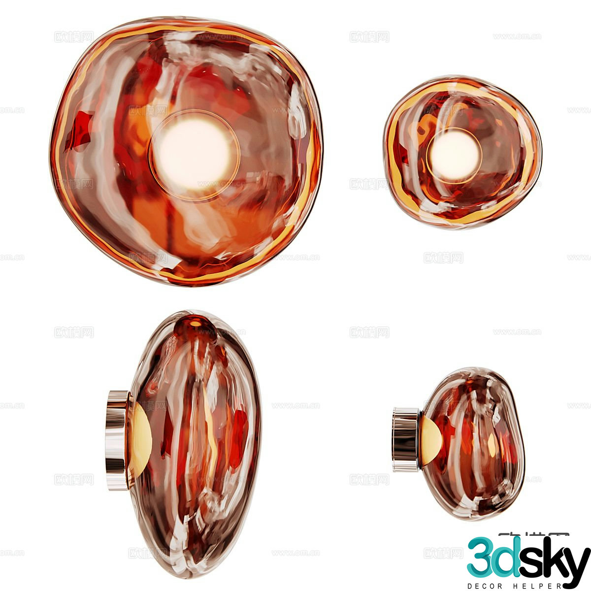 Light luxury wall lamp glass wall lamp 3d model