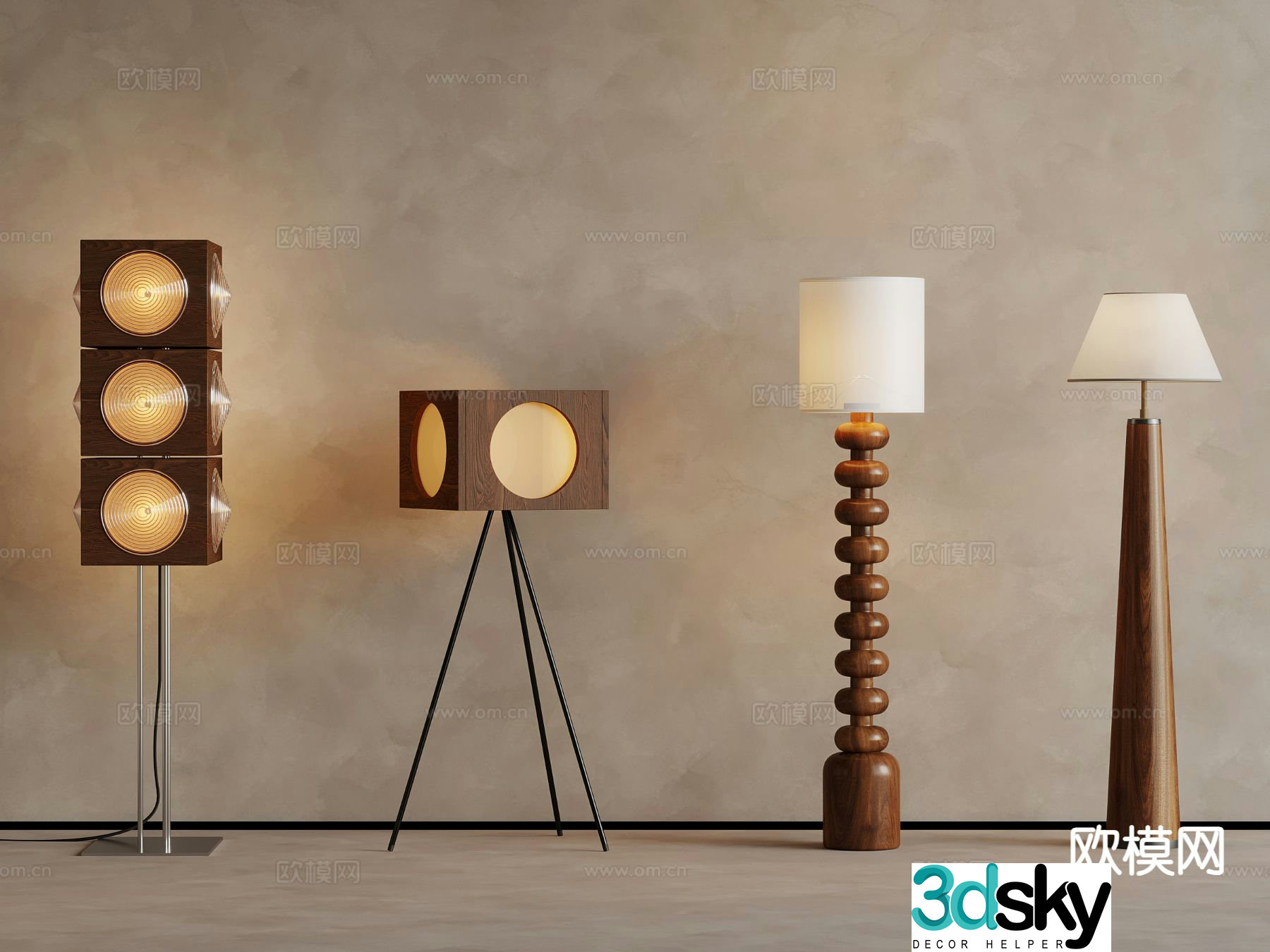 Medieval style floor lamp 3d model