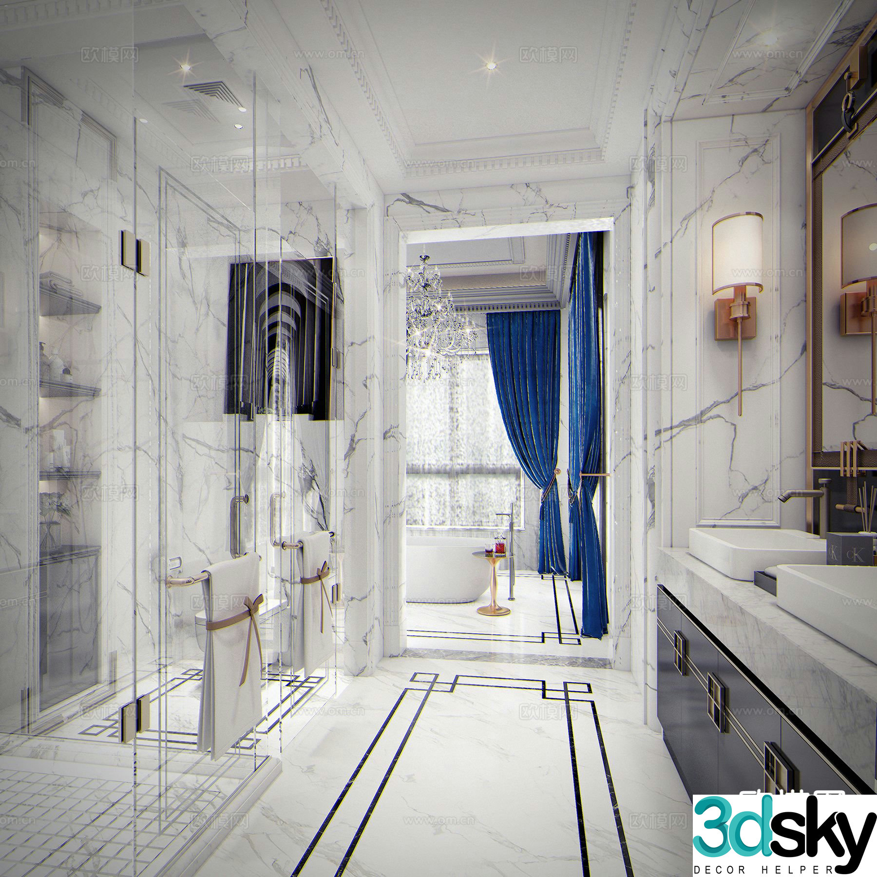 French toilet bathroom toilet 3d model