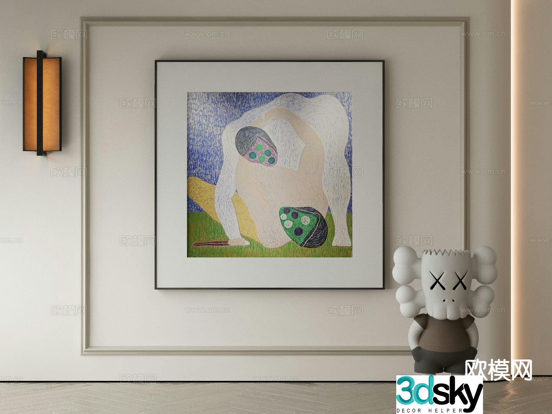 Modern cartoon painting decorative painting 3d model