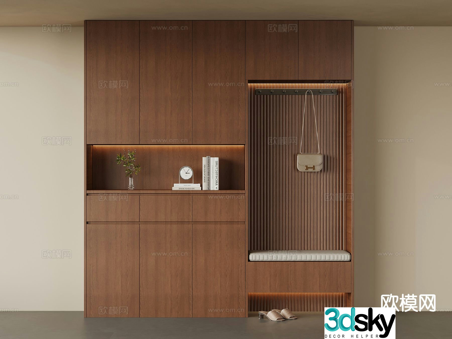 Medieval style shoe cabinet 3D model