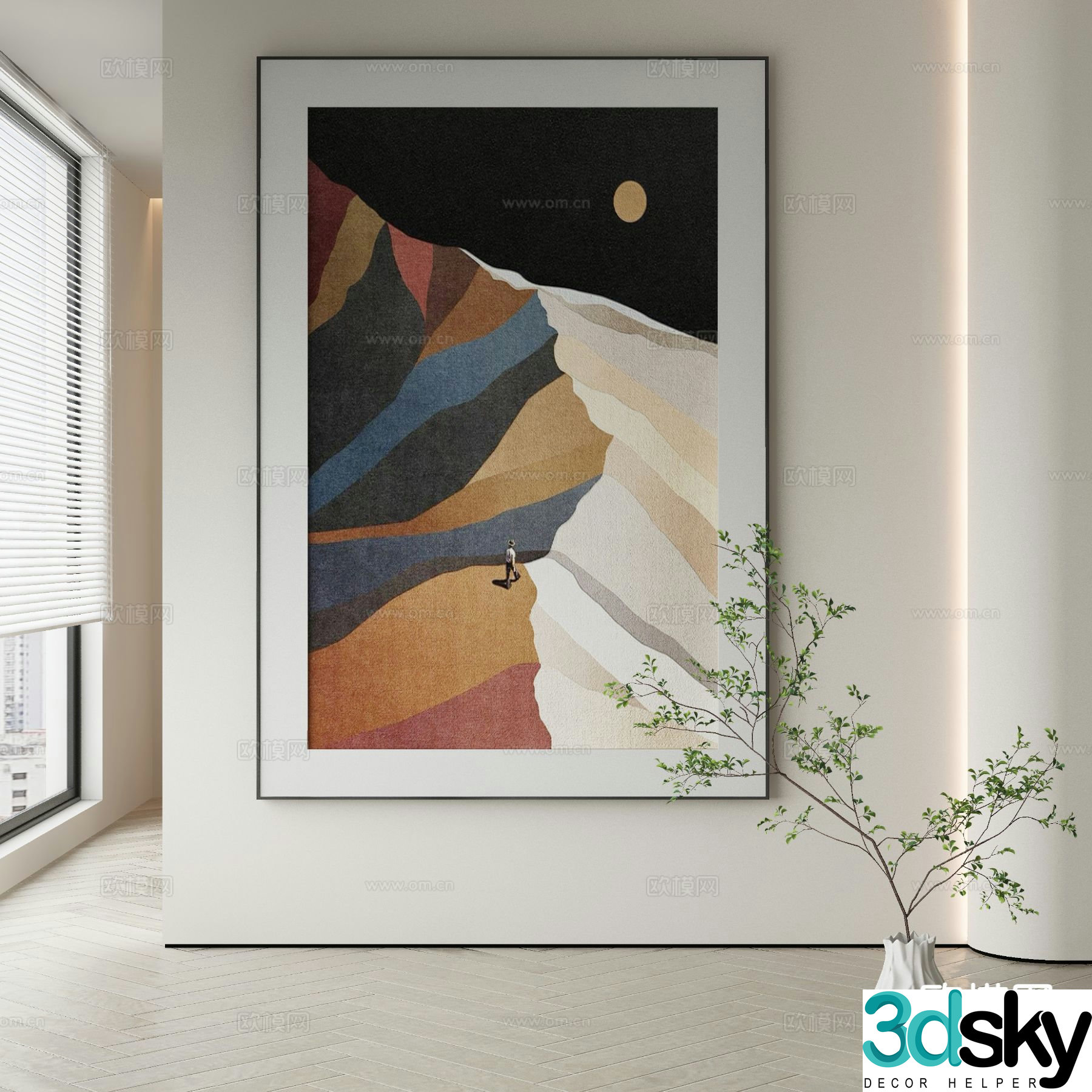 Decorative painting art painting hanging painting 3d model