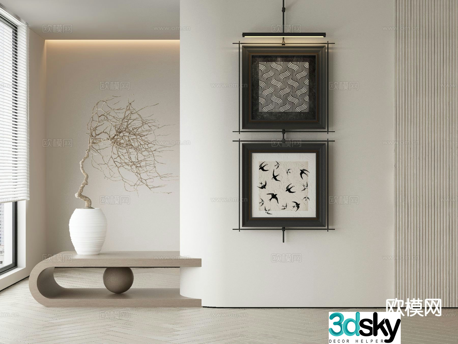 Medieval style decorative painting art painting hanging painting 3D model