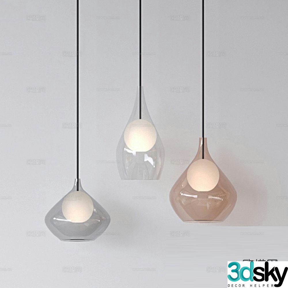 Modern glass chandelier 3d model