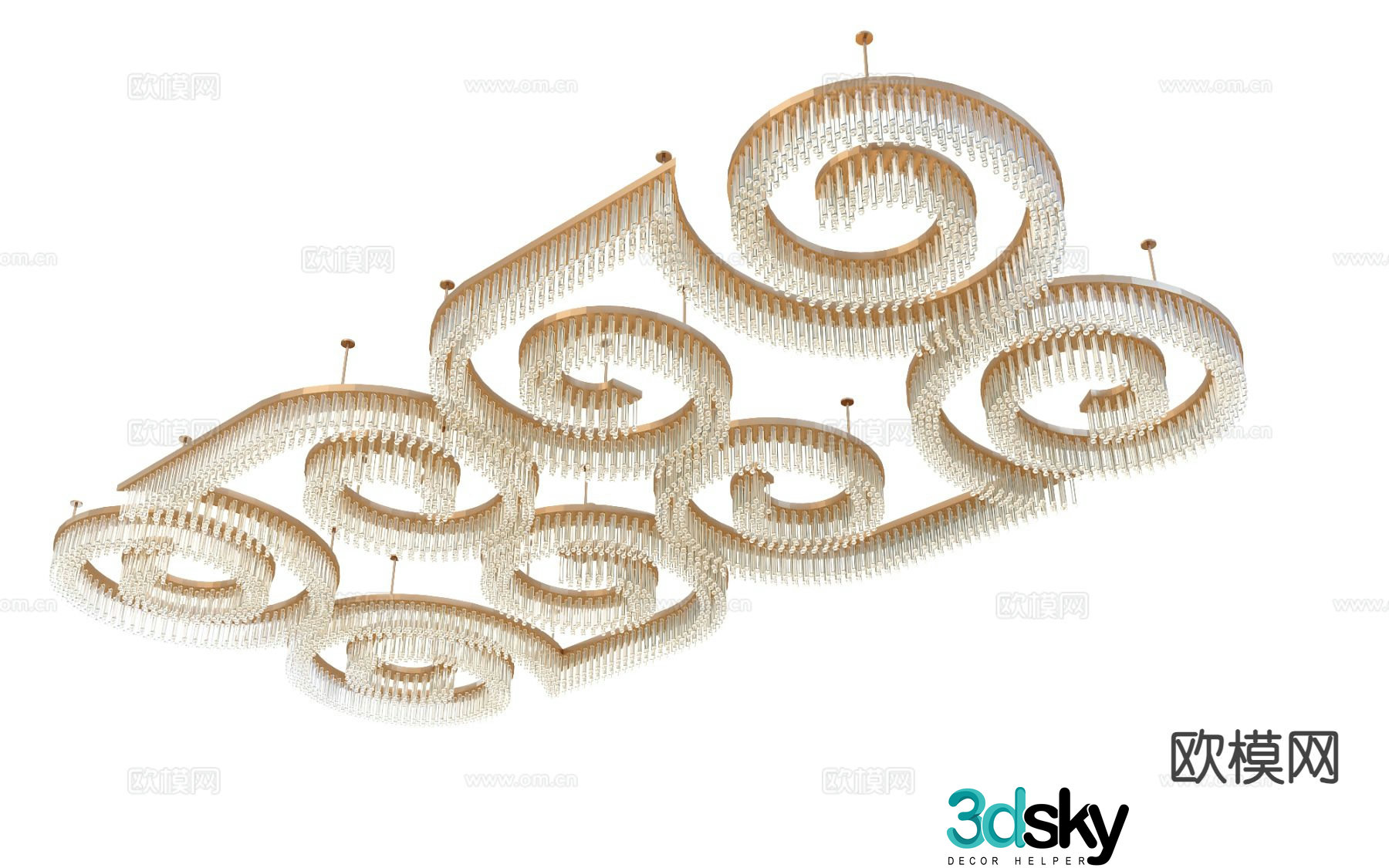 Modern crystal chandelier 3d model