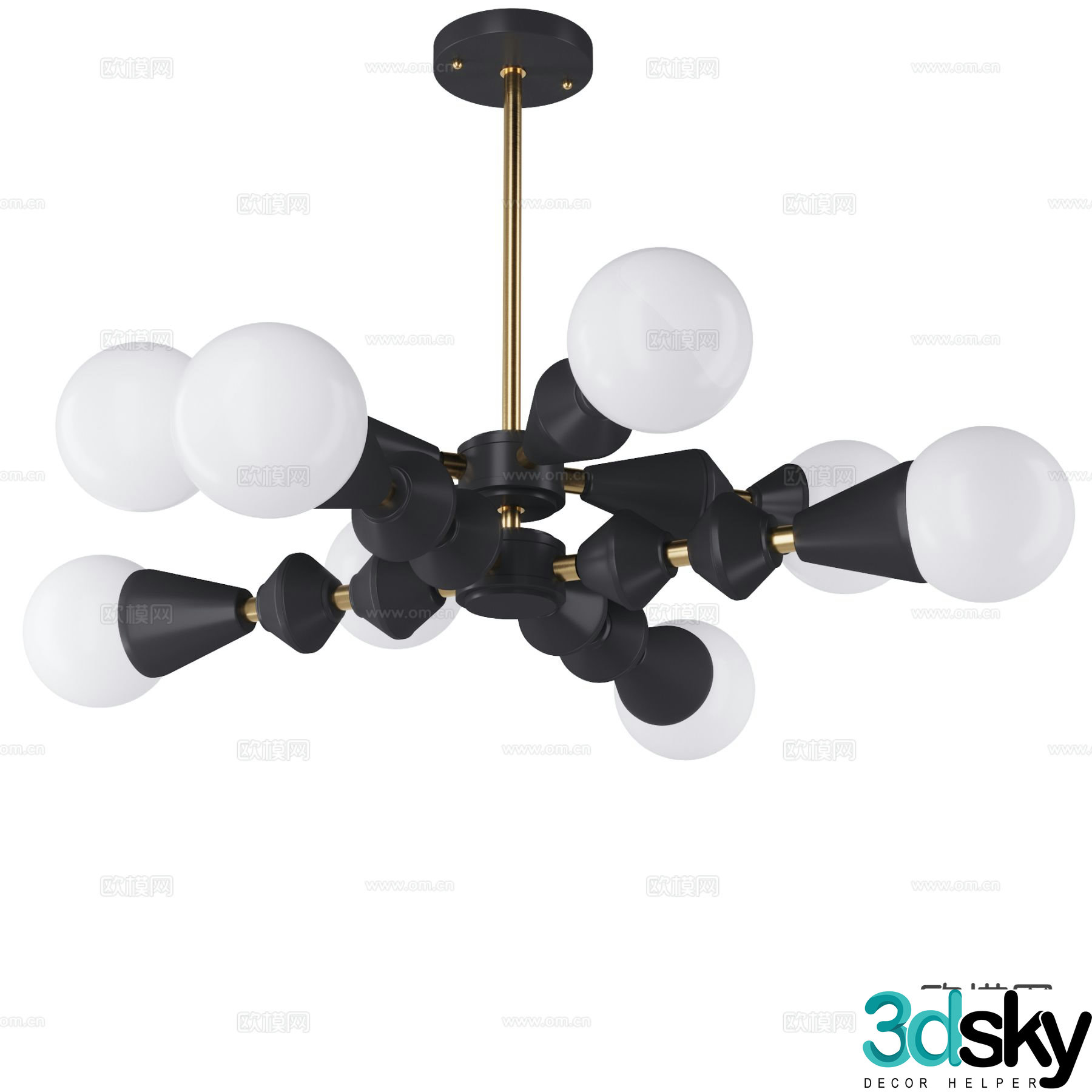 Modern chandelier multi-head chandelier 3d model