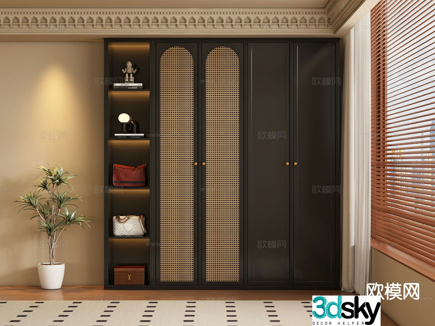 Medieval style wardrobe 3d model