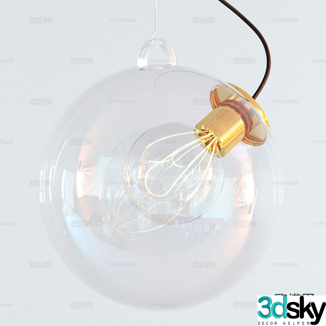 Modern spherical chandelier glass chandelier 3d model