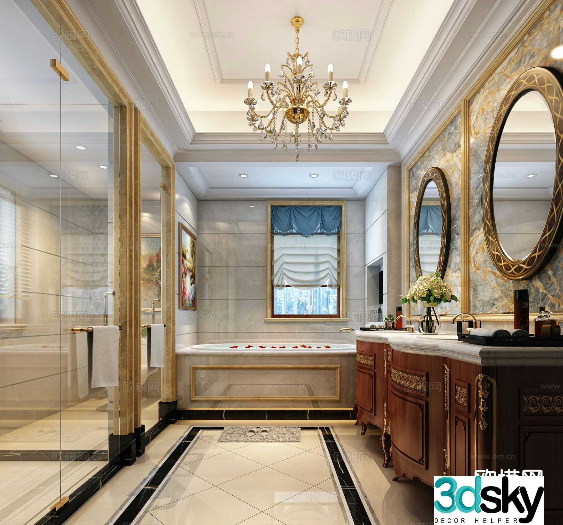 European style bathroom 3d model