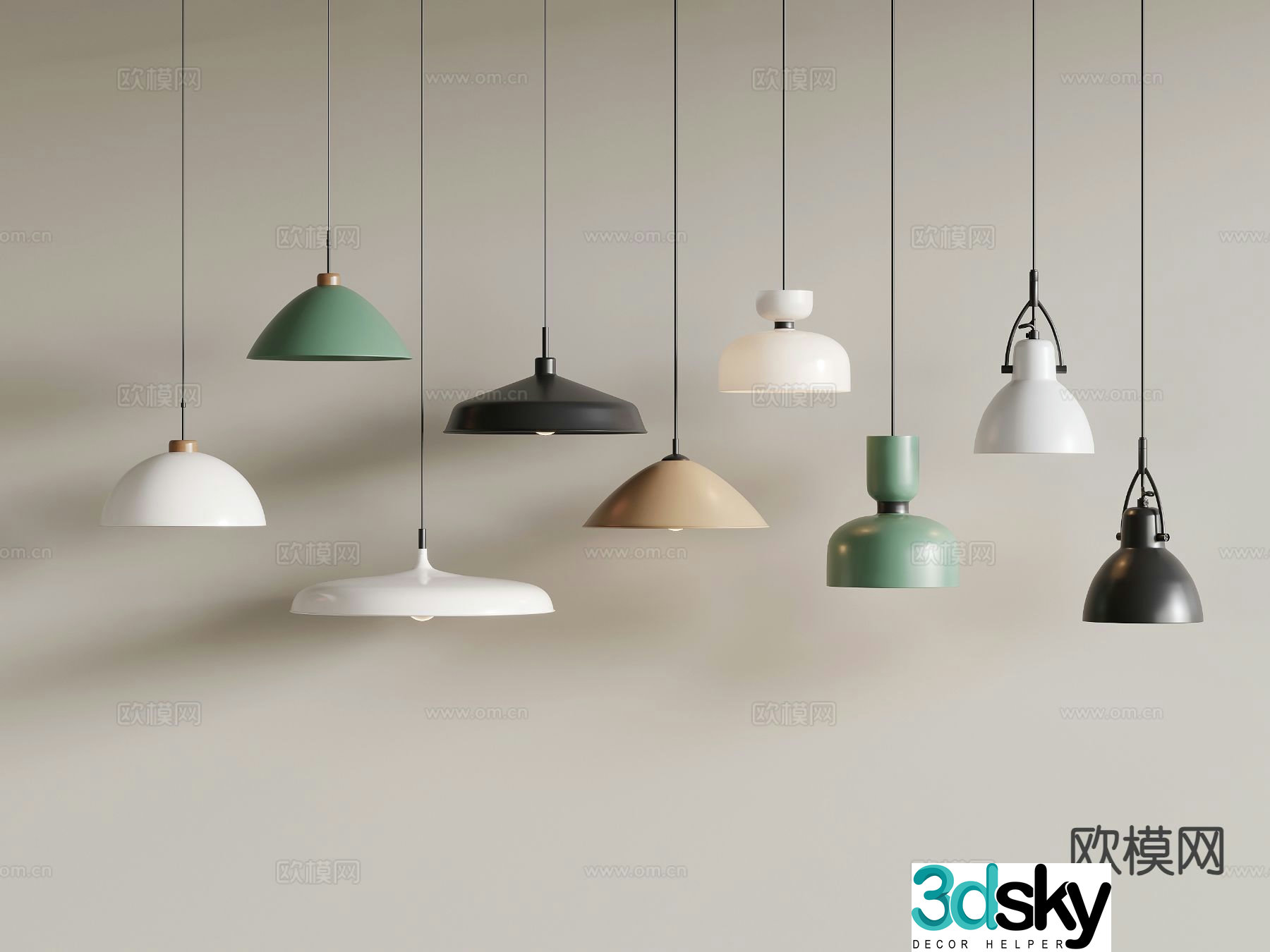 Modern small chandelier fishing line chandelier metal chandelier 3d model